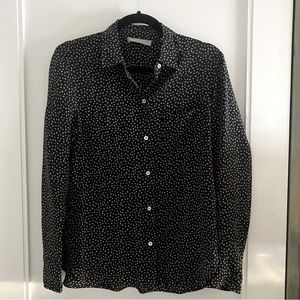 Vince silk dot button down shirt Sz S